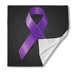 Purple All Cancer Awareness Ribbon Print Silk Bandana