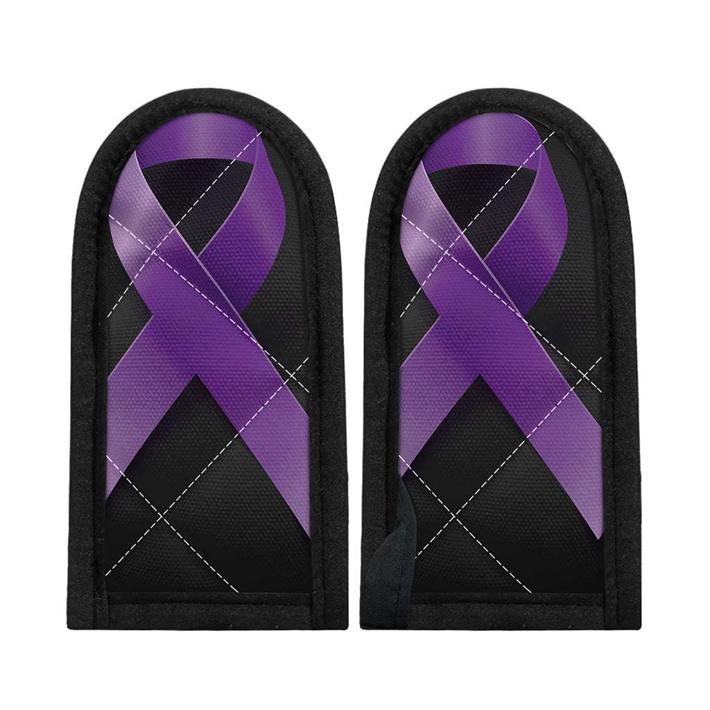 Purple All Cancer Awareness Ribbon Print Skillet Handle Cover