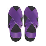 Purple All Cancer Awareness Ribbon Print Slippers