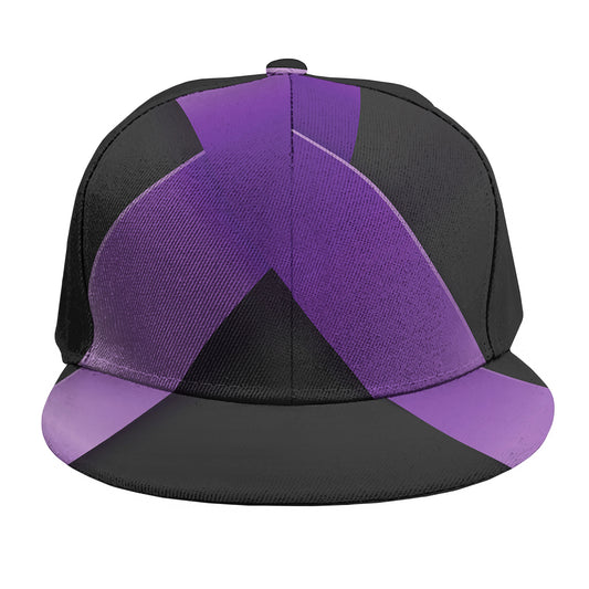 Purple All Cancer Awareness Ribbon Print Snapback Cap
