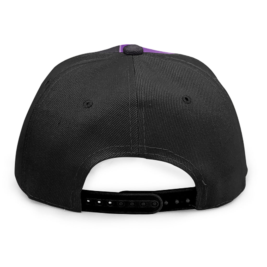 Purple All Cancer Awareness Ribbon Print Snapback Cap