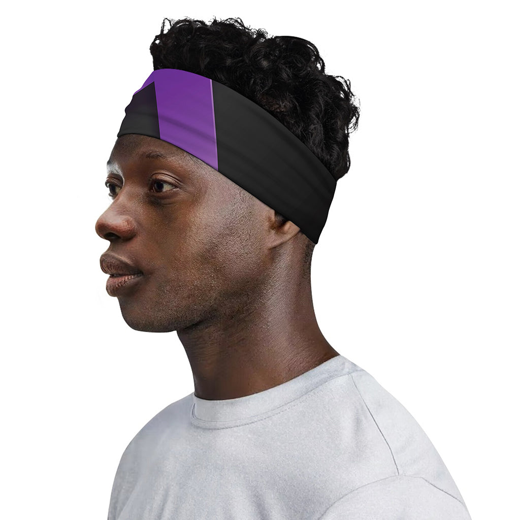 Purple All Cancer Awareness Ribbon Print Sports Headband