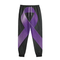 Purple All Cancer Awareness Ribbon Print Sweatpants