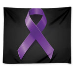 Purple All Cancer Awareness Ribbon Print Tapestry