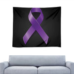Purple All Cancer Awareness Ribbon Print Tapestry
