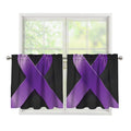 Purple All Cancer Awareness Ribbon Print Tier Curtains