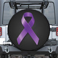 Purple All Cancer Awareness Ribbon Print Tire Cover