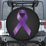 Purple All Cancer Awareness Ribbon Print Tire Cover
