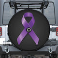 Purple All Cancer Awareness Ribbon Print Tire Cover With Camera Hole