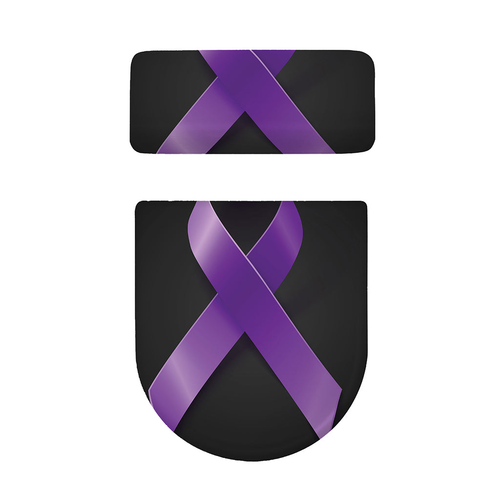 Purple All Cancer Awareness Ribbon Print Toilet Lid And Tank Cover Set