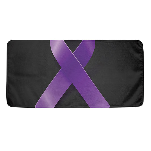 Purple All Cancer Awareness Ribbon Print Towel