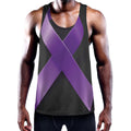Purple All Cancer Awareness Ribbon Print Men's Workout Tank Top