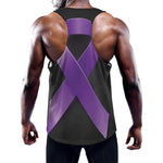 Purple All Cancer Awareness Ribbon Print Training Tank Top