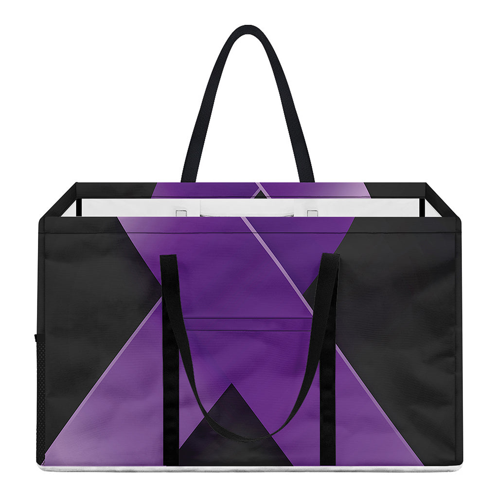 Purple All Cancer Awareness Ribbon Print Utility Tote Bag