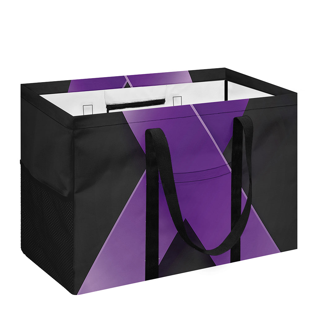 Purple All Cancer Awareness Ribbon Print Utility Tote Bag