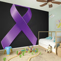 Purple All Cancer Awareness Ribbon Print Wall Sticker