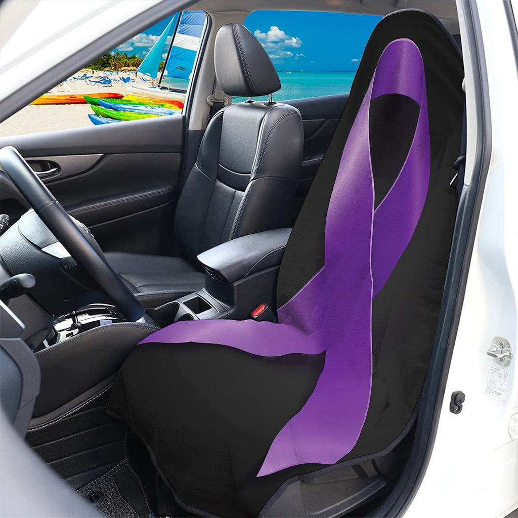 Purple All Cancer Awareness Ribbon Print Waterproof Car Seat Cover