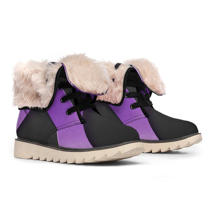 Purple All Cancer Awareness Ribbon Print Winter Boots