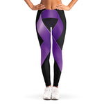 Purple All Cancer Awareness Ribbon Print Women's Leggings