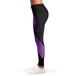 Purple All Cancer Awareness Ribbon Print Women's Leggings
