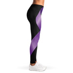 Purple All Cancer Awareness Ribbon Print Women's Leggings