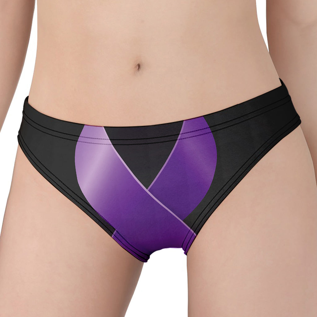 Purple All Cancer Awareness Ribbon Print Women's Panties