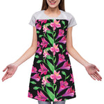 Purple Alstroemeria Pattern Print Adjustable Apron