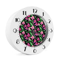 Purple Alstroemeria Pattern Print Alarm Clock