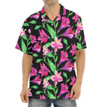 Purple Alstroemeria Pattern Print Aloha Shirt