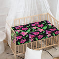 Purple Alstroemeria Pattern Print Baby Crib Sheet