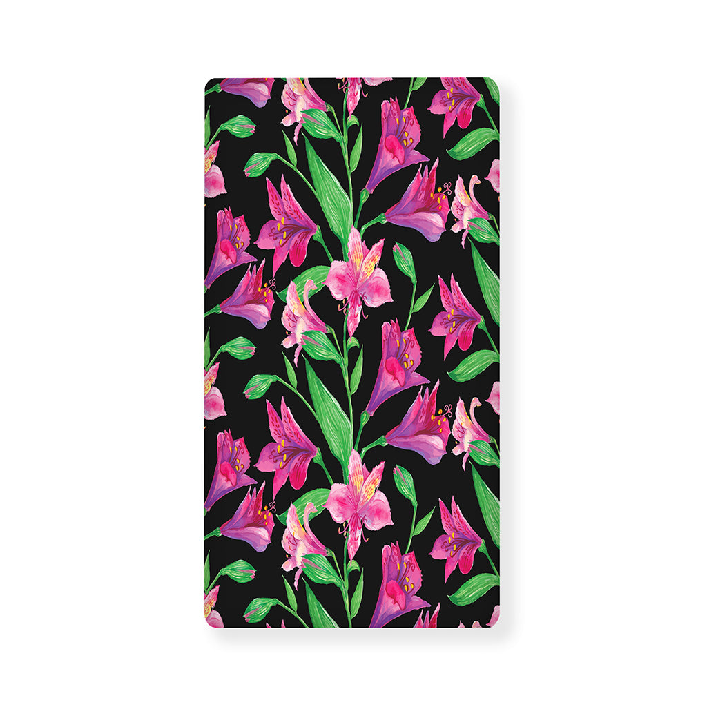 Purple Alstroemeria Pattern Print Baby Crib Sheet