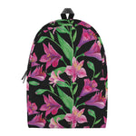 Purple Alstroemeria Pattern Print Backpack