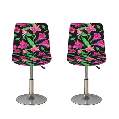 Purple Alstroemeria Pattern Print Bar Stool Covers