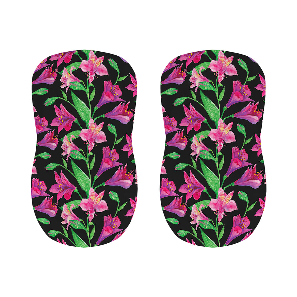 Purple Alstroemeria Pattern Print Bar Stool Covers