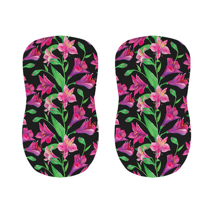 Purple Alstroemeria Pattern Print Bar Stool Covers