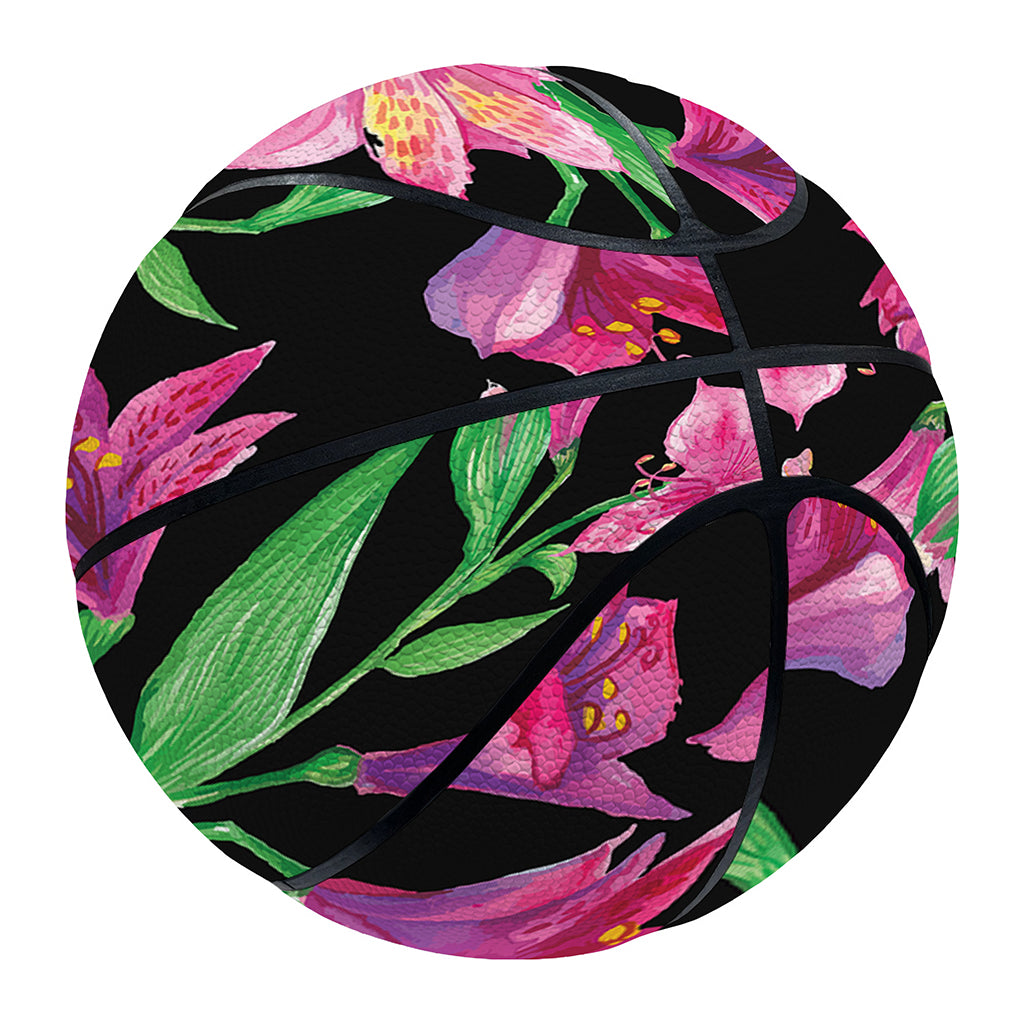 Purple Alstroemeria Pattern Print Basketball