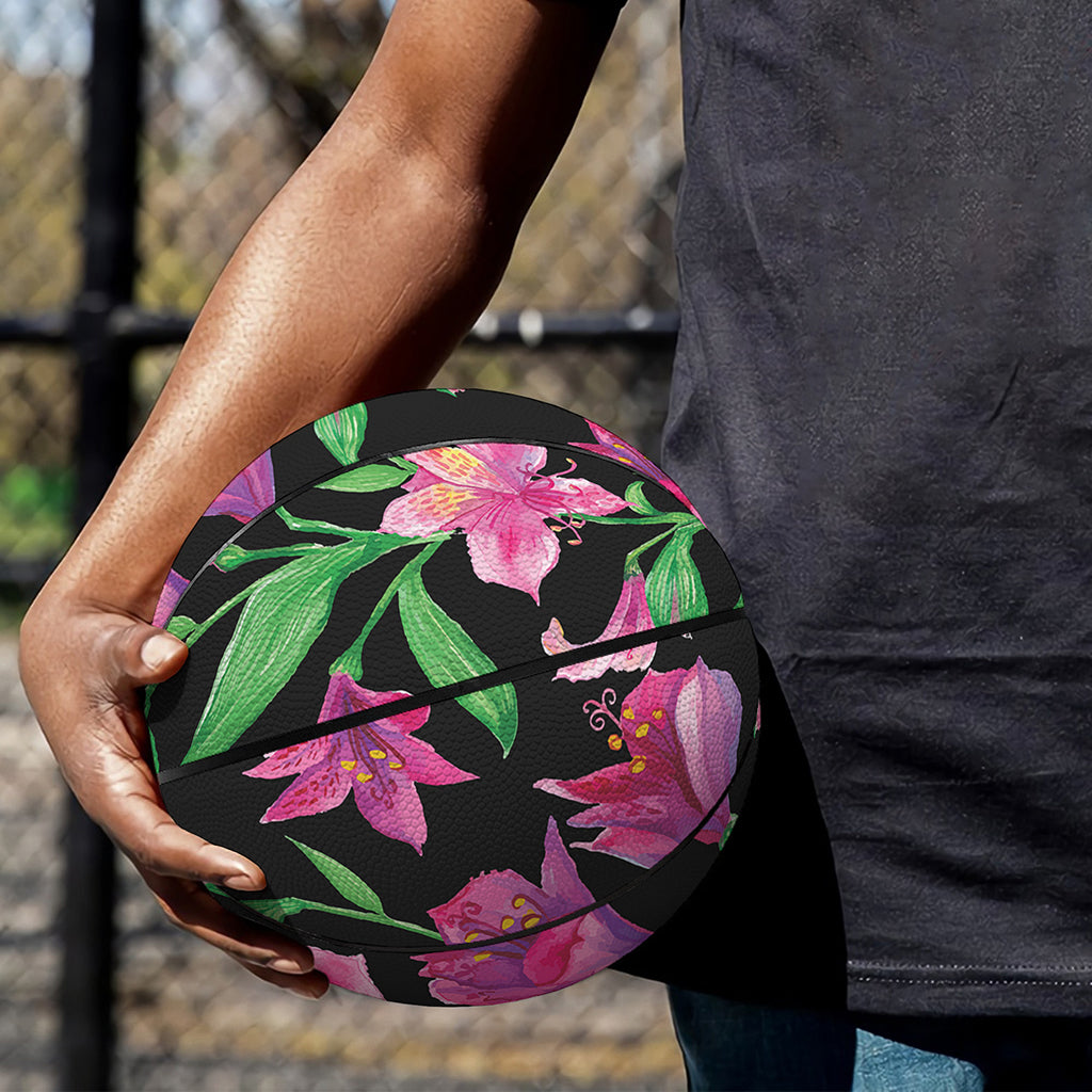 Purple Alstroemeria Pattern Print Basketball