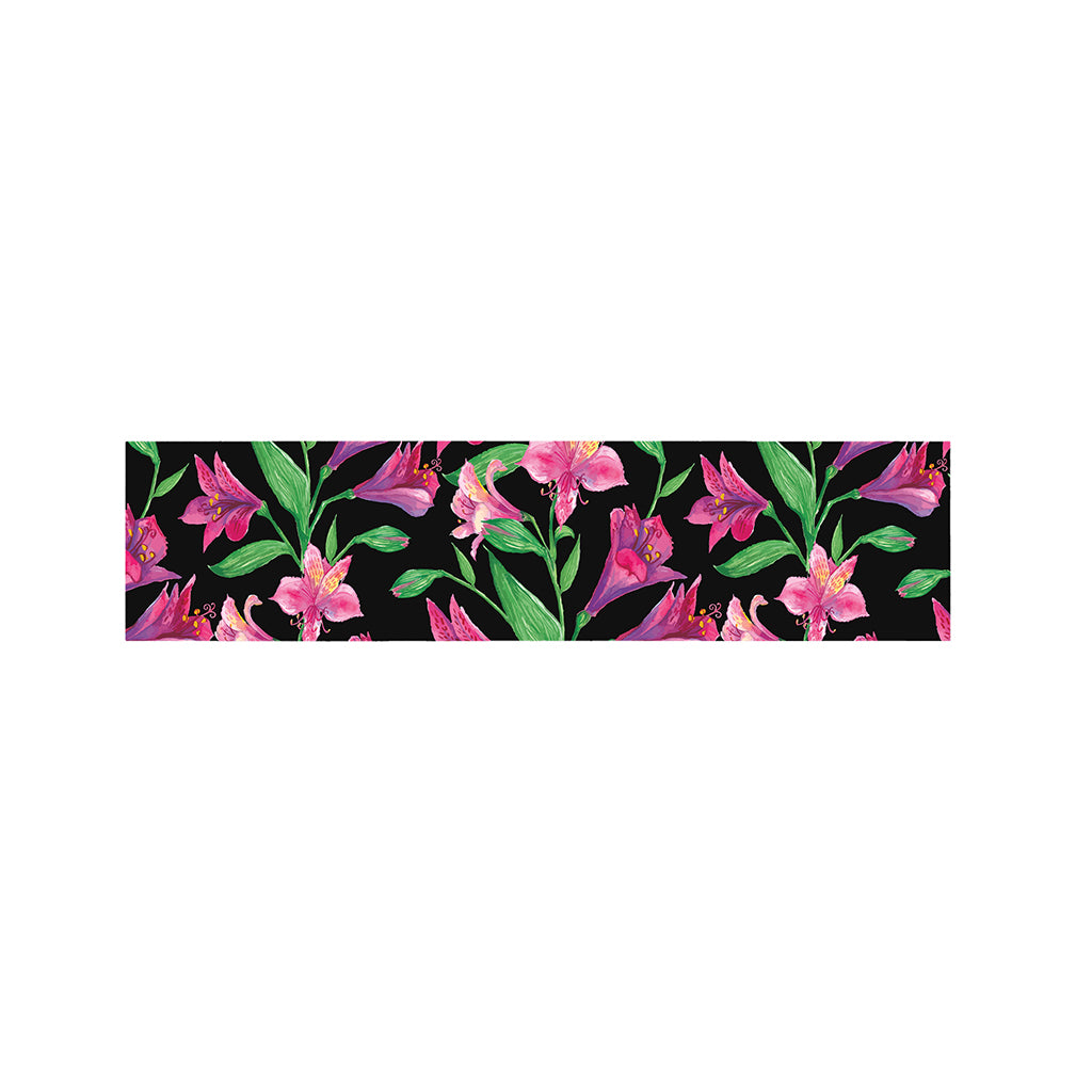 Purple Alstroemeria Pattern Print Bed Runner