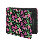 Purple Alstroemeria Pattern Print Bifold Wallet
