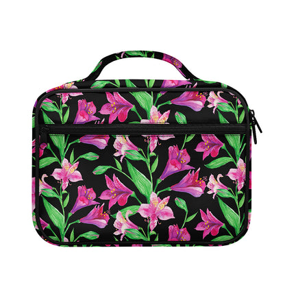 Purple Alstroemeria Pattern Print Briefcase Bible Bag