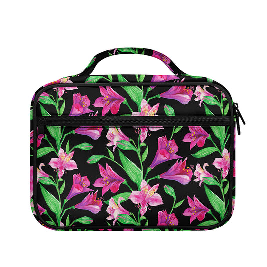 Purple Alstroemeria Pattern Print Briefcase Bible Bag