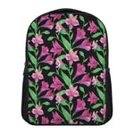 Purple Alstroemeria Pattern Print Casual Backpack