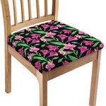 Purple Alstroemeria Pattern Print Chair Cushion Cover