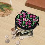 Purple Alstroemeria Pattern Print Coin Purse