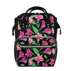 Purple Alstroemeria Pattern Print Diaper Bag