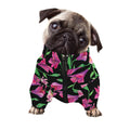 Purple Alstroemeria Pattern Print Dog Zip Up Jacket