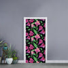 Purple Alstroemeria Pattern Print Door Sticker