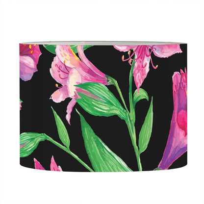 Purple Alstroemeria Pattern Print Drum Lamp Shade
