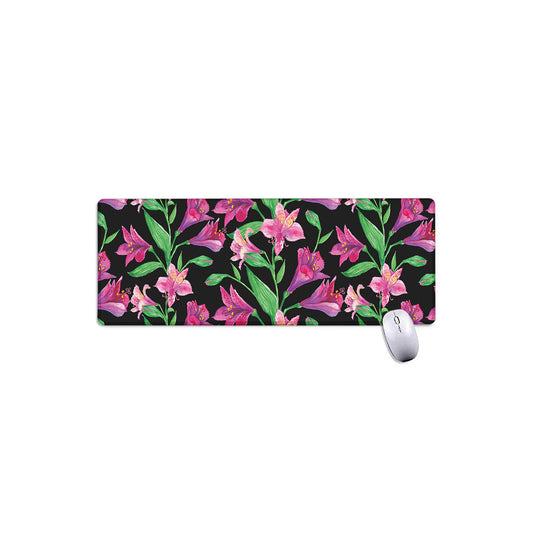 Purple Alstroemeria Pattern Print Extended Mouse Pad