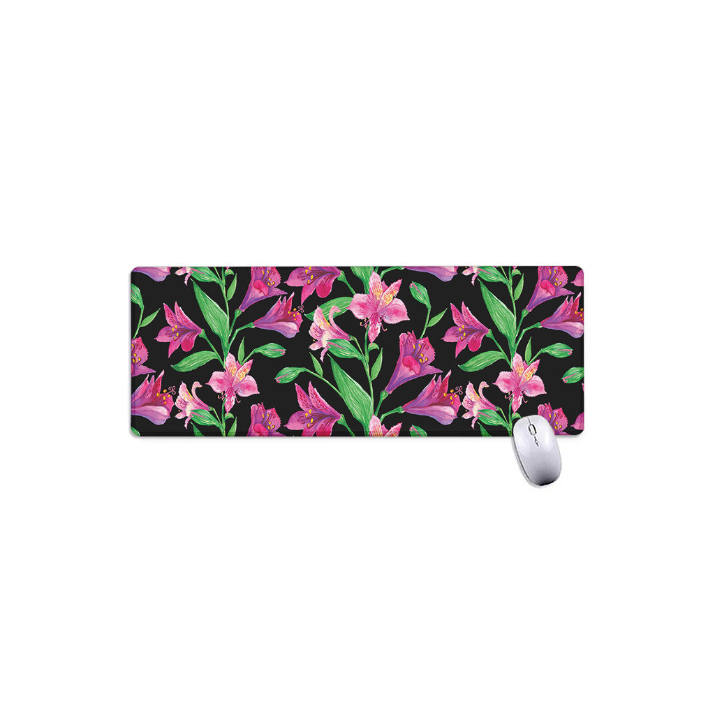 Purple Alstroemeria Pattern Print Extended Mouse Pad